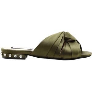 No. 21 Satin Signature Knot Crystal Slides Shoes